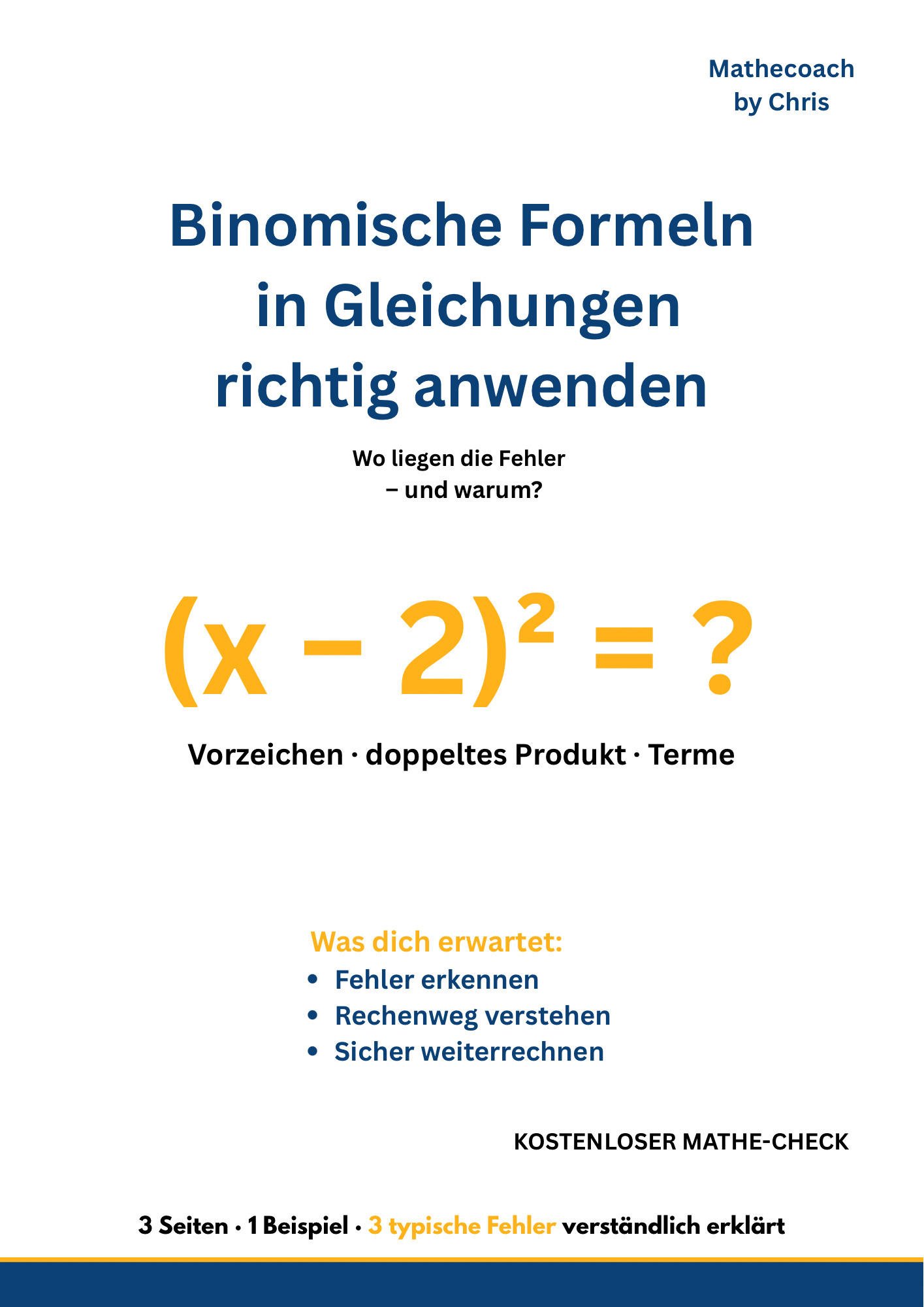 Vorschau des kostenlosen PDFs 5 typische Mathefehler